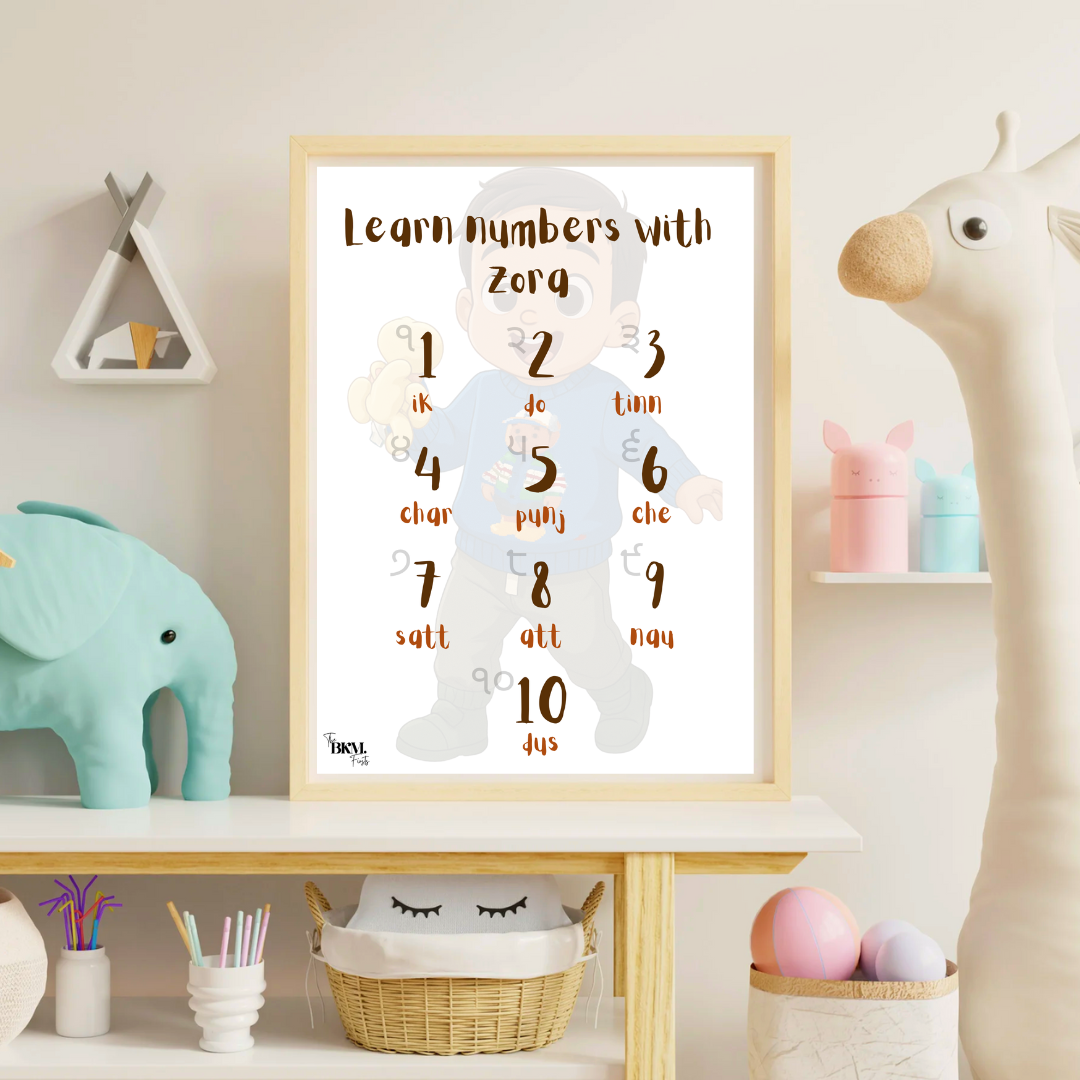 Learn Punjabi Numbers With Me – Educational Kids Print